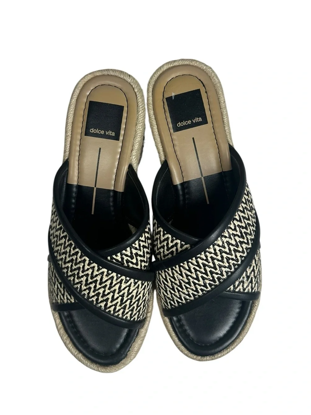 DOLCE VITA  Eldora Women's 7.5 Platform Espadrille Heel Cross Strap Sandal